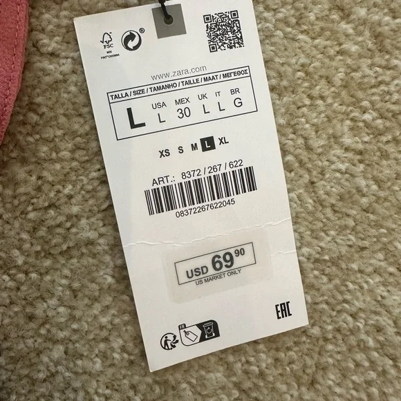 Zara rose colored halter jumpsuit size L new with tags - Picture 5 of 6